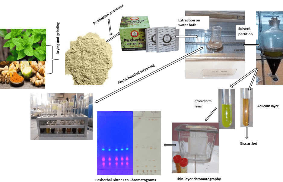 Quality Control of Herbal Drug (Paxherbal Bitter Tea) Via Thin-Layer Chromatography and Phytoconstituent Analysis