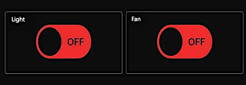 Figure 2. Smart Home monitoring and control interface via Adafruit IO.