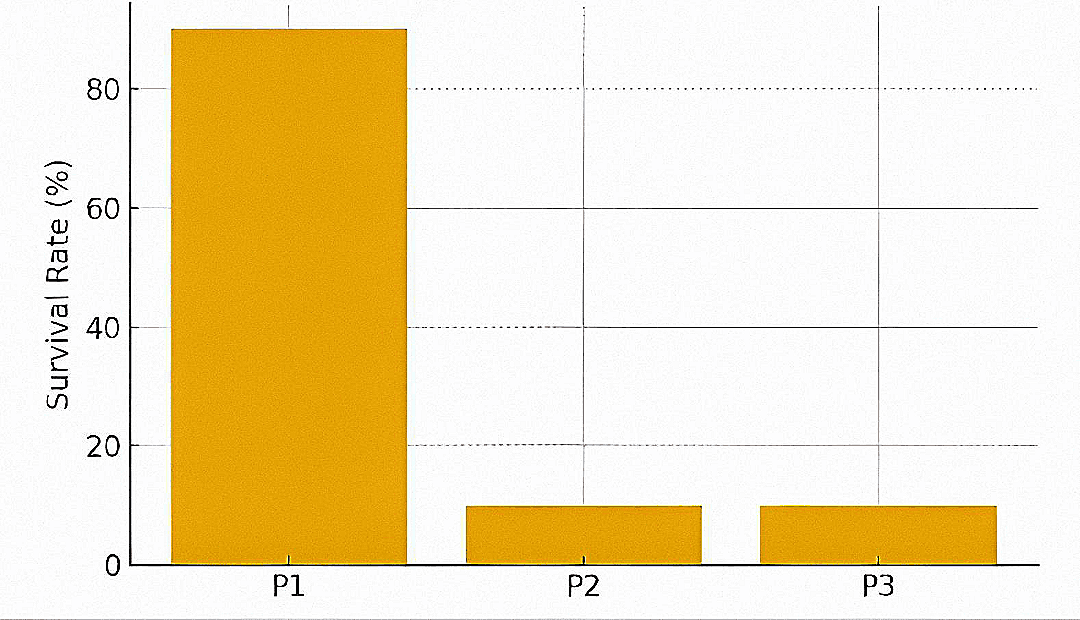 Figure 2. Survival rate (%) of juvenile common carp treated with Crinum asiaticum.